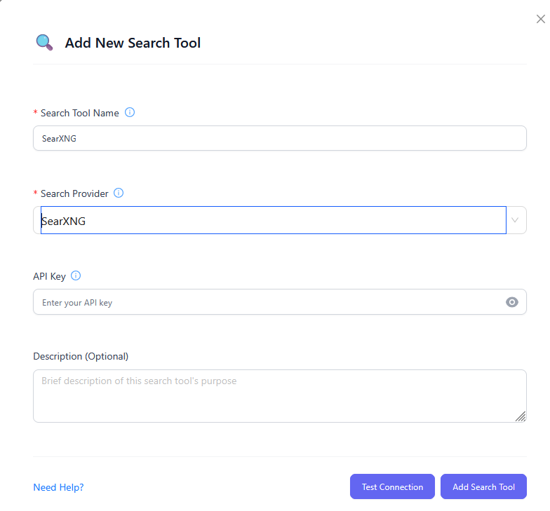 Form to add search provider to LiteLLM
